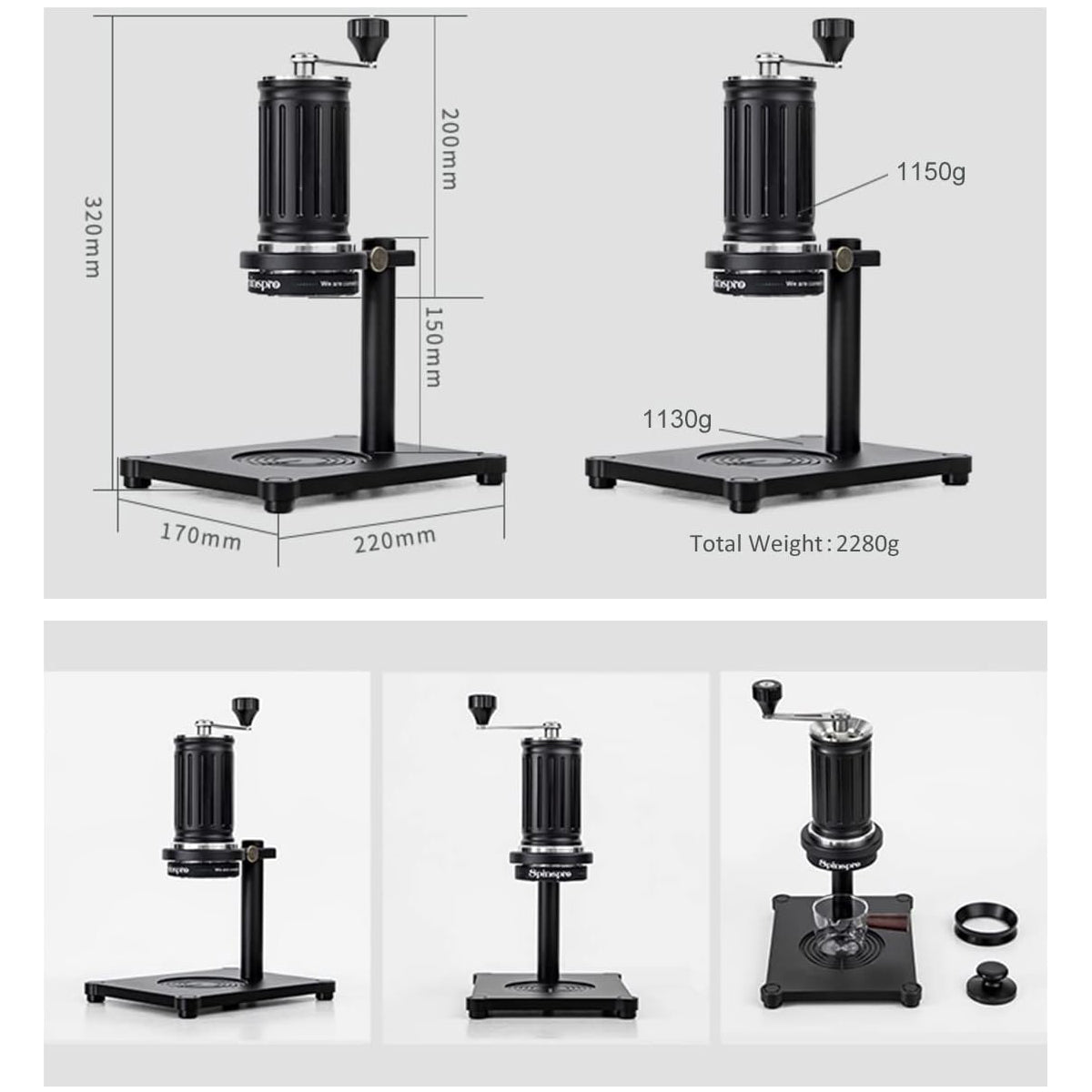Original Coffee & Espresso Maker Manual Espresso Machine All Manual Hand-cranked For Home Latte & Cappuccino Maker Portable and Non-Electric No Plugs