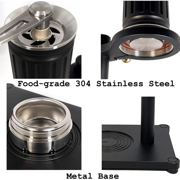 Original Coffee & Espresso Maker Manual Espresso Machine All Manual Hand-cranked For Home Latte & Cappuccino Maker Portable and Non-Electric No Plugs